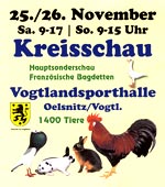 Plakat der RGZ/KTZ Kreisschau Oelsnitz - Grafik mit freundlicher Genemigung von KTZV Oelsnitz